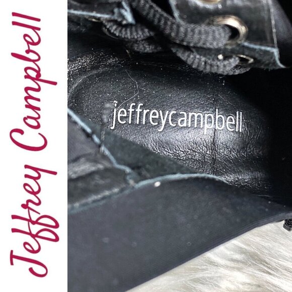 NWOB JEFFREY CAMPBELL Black Elektra Corset Faux Leather Over The Knee Boots, 6 - Picture 9 of 14